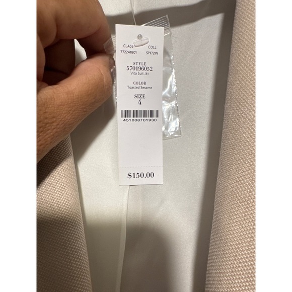 White House Black Market Toasted Sesame Vita Suit Jacket Blazer Size 4 NWT - Picture 3 of 5